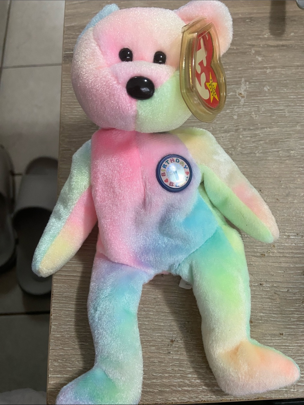 Ty Beanie Babies BB Birthday Bear, Rare, 1999, Mint Condition